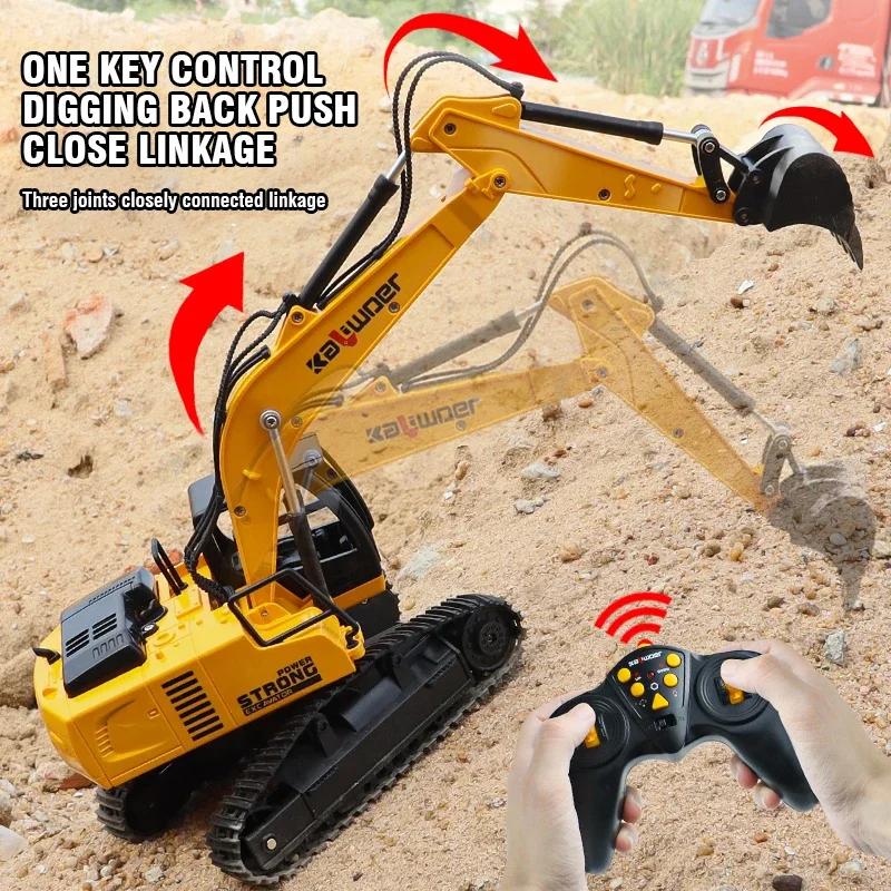 Rc Excavator Hobby - Huina Rc Excavator 1/24 9Ch รีโมทคอนโทรลรถยนต์รถบรรทุกรุ่นของเล่นพลาสติกจําลองรถก่อสร้างสําหรับเด็ก