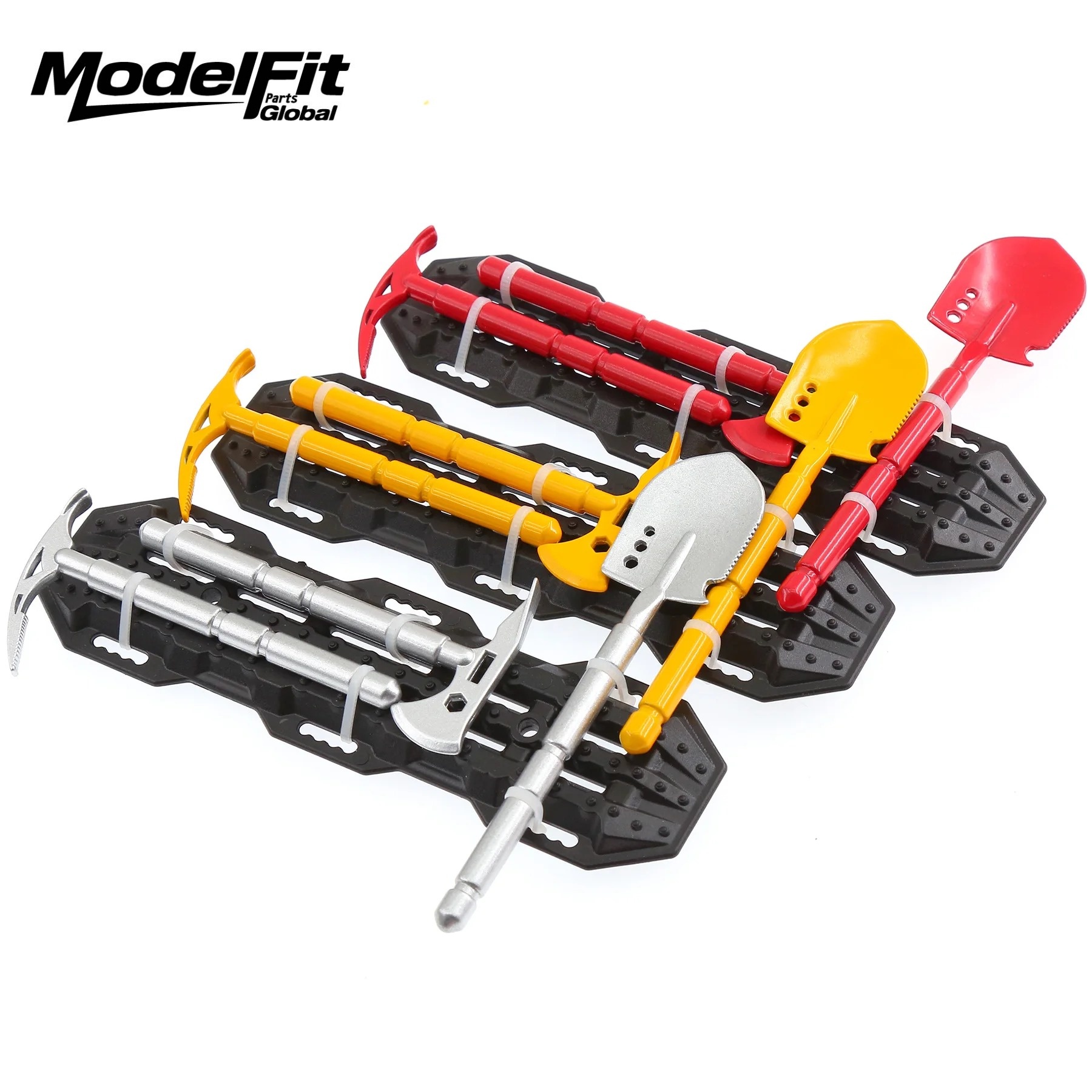 Rc Hobby Tools - ชุดอุปกรณ์ตกแต่งแบบจำลอง จอบ ขวาน จอบตีดิน พร้อมแผ่นกันลื่น สำหรับรถบังคับวิทยุขนาด