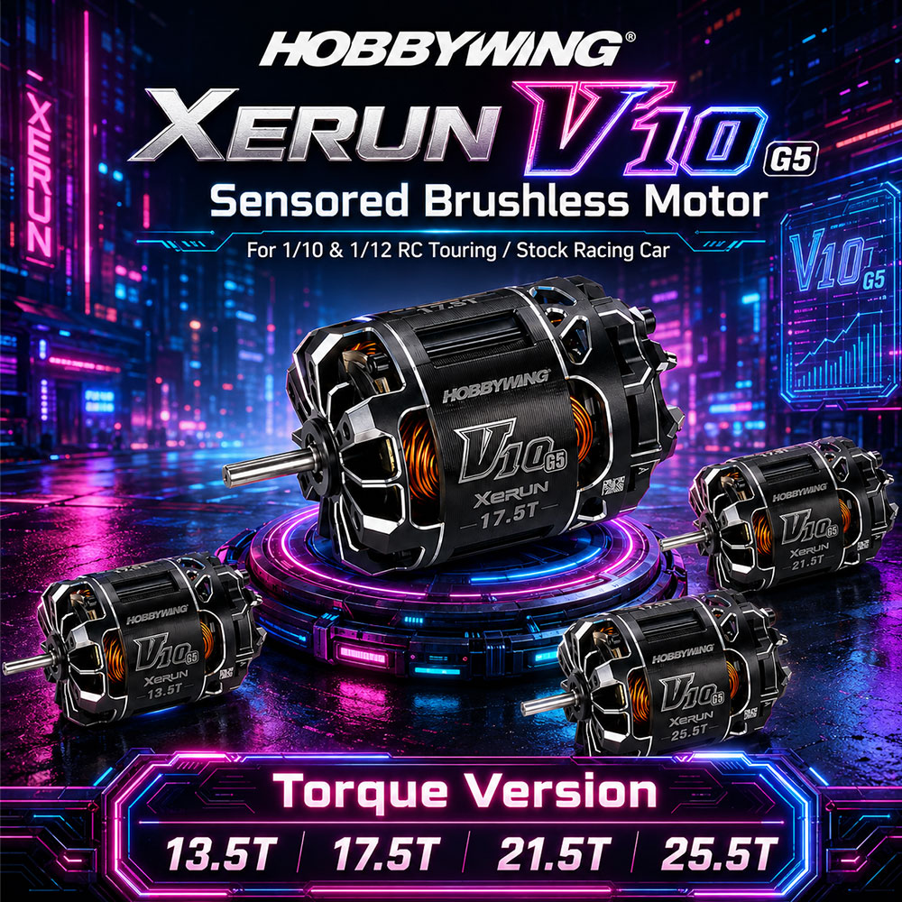 Rc Hobby Engine - HOBBYWING XERUN V10 G5 มอเตอร์ไร้แปรงถ่านแบบมาตรฐานและแบบเซ็นเซอร์แรงบิด สำหรับรถแข่ง