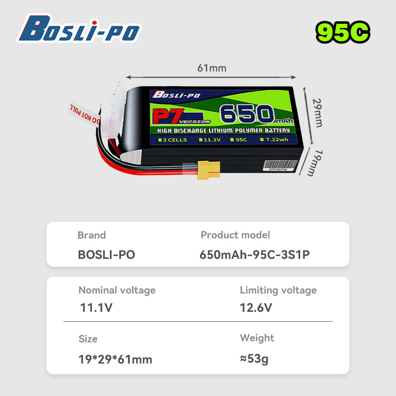 แบตเตอรี่ Boslipo P7 รุ่น 650m - Lipo Battery 4S บทวิจารณ์และราคา